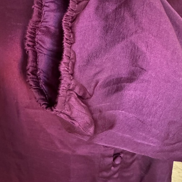 Satin V-Neck Blouses for Women Maroon NWOT Size Small - Picture 4 of 6